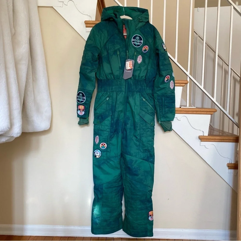 NWT Free People Movement All Prepped Patch Ski Suit Green Medium